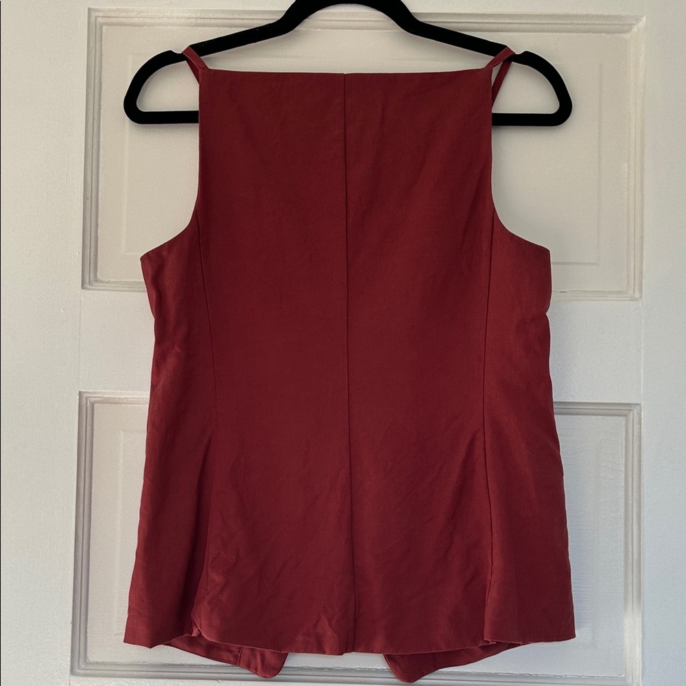 Madewell Rust Button-Front Square-Neck Tank - Picture 6 of 7